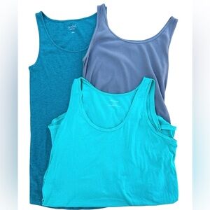 Maternity Tank Top Lot of 3 Tanks Size Large Teal Gray Turquoise